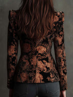 Odilia | saco negro con flores bronce