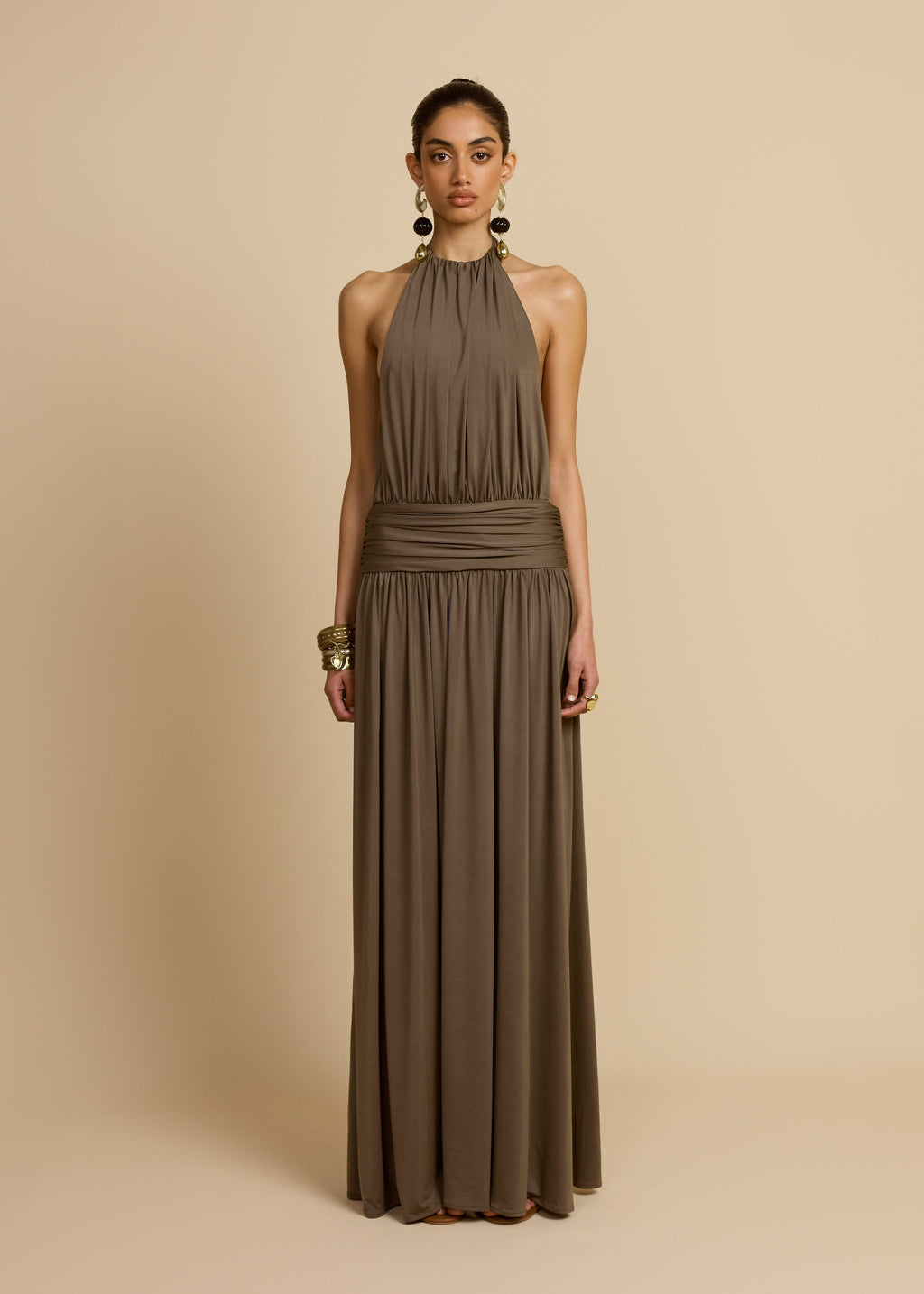 Fluido | vestido largo halter