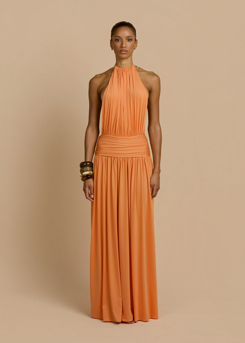 Fluido | vestido largo halter