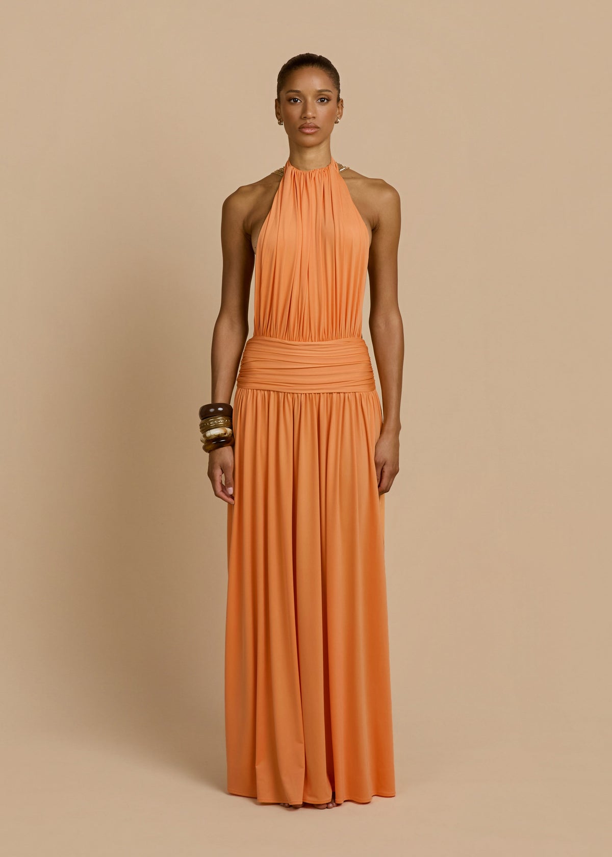 Fluido | vestido largo halter
