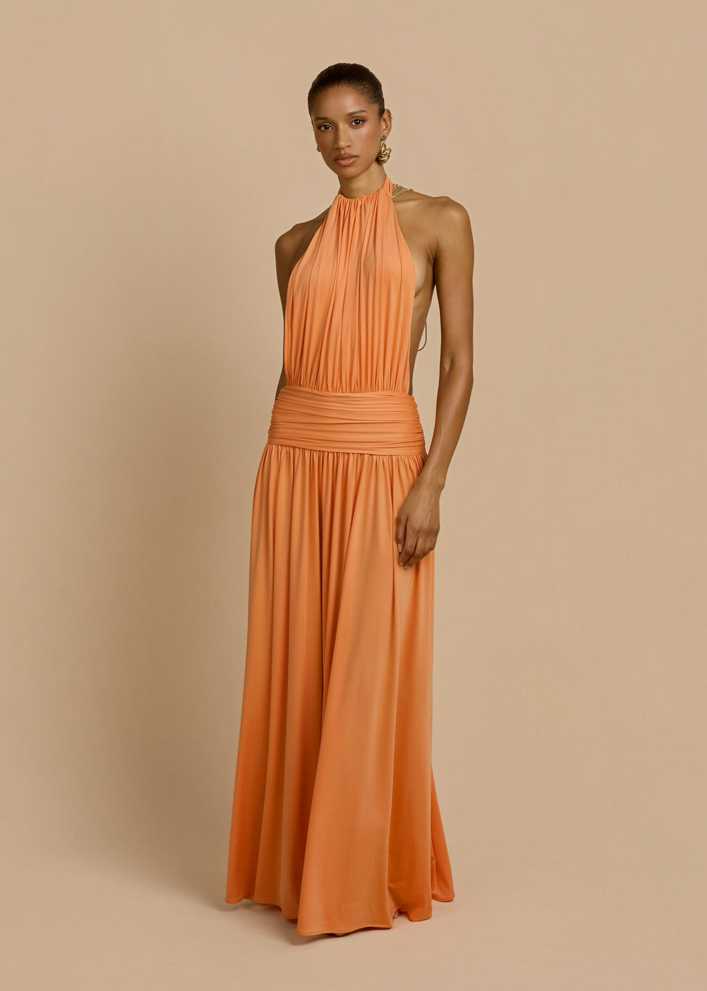 Fluido | vestido largo halter