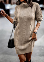 Montebello | vestido suéter corto de trenzas — Beige