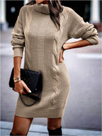 Montebello | vestido suéter corto de trenzas — Beige