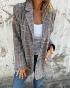 Tolimán | saco holgado de cuadros — Gris con cuadro rojo