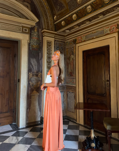 Fluido | vestido largo halter