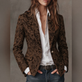 Pía | saco entallado de jacquard floral