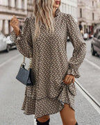 Frida | vestido corto estampado — Caqui