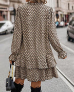Frida | vestido corto estampado — Caqui