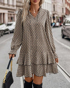 Frida | vestido corto estampado — Caqui