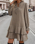 Frida | vestido corto estampado — Caqui