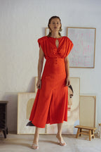 Trinidad | vestido midi rojo — Rojo