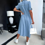 Uruapan | vestido camisero de mezclilla — Azul claro