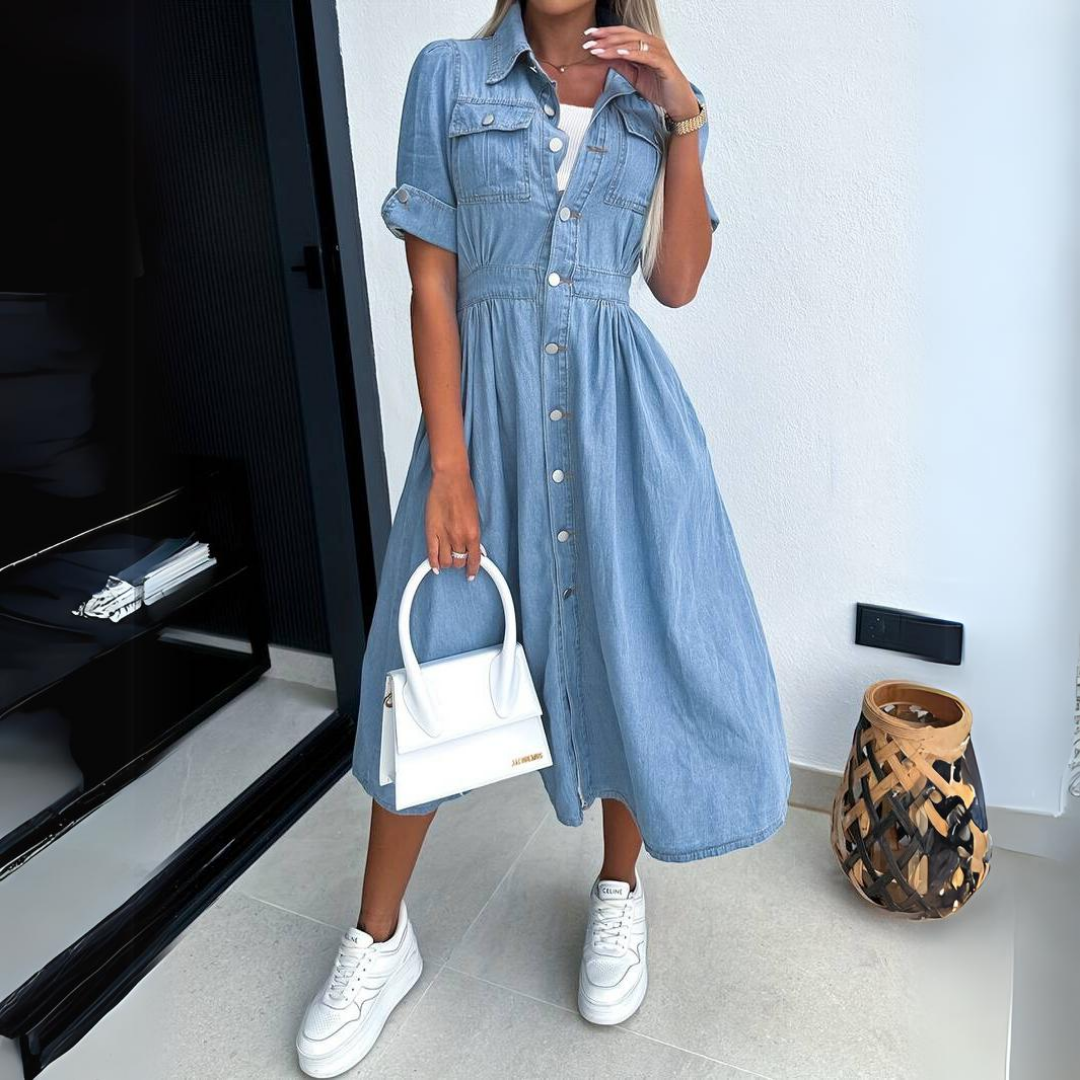 Uruapan | vestido camisero de mezclilla — Azul claro
