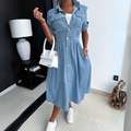 Uruapan | vestido camisero de mezclilla — Azul claro