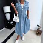 Uruapan | vestido camisero de mezclilla — Azul claro