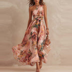 Zyanya | vestido largo de gasa de un hombro