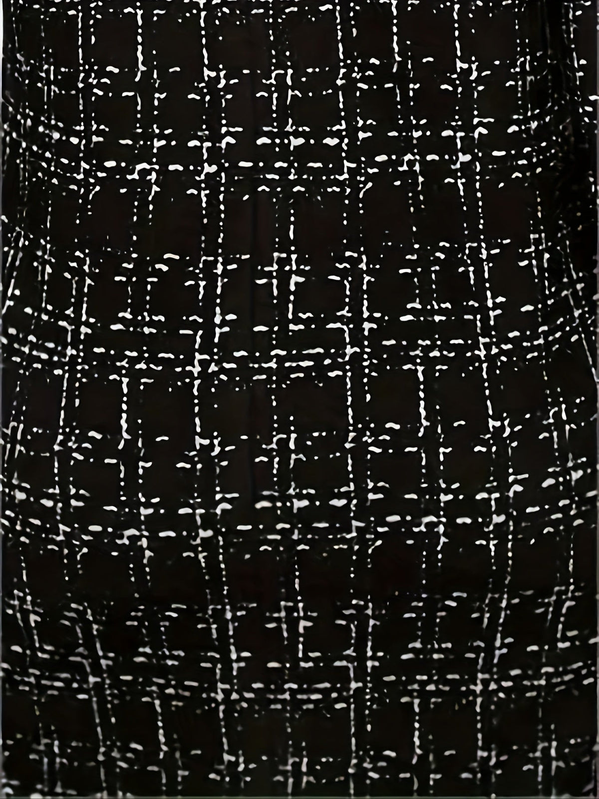 Etelvina | saco largo de tweed — Negro con cuadros blancos