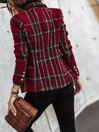Parral | saco de tweed a cuadros cruzado — Rojo a cuadros