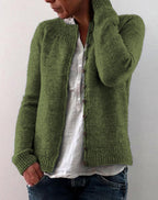 Felícitas | cárdigan de punto verde olivo — Verde olivo