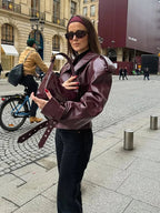 Maya | chamarra oversize efecto piel — Vino