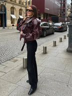 Maya | chamarra oversize efecto piel — Vino