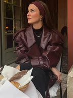 Maya | chamarra oversize efecto piel — Vino