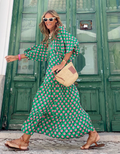 Fortín | vestido largo estampado — Verde estampado