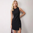 Atziri | vestido corto entallado — Negro