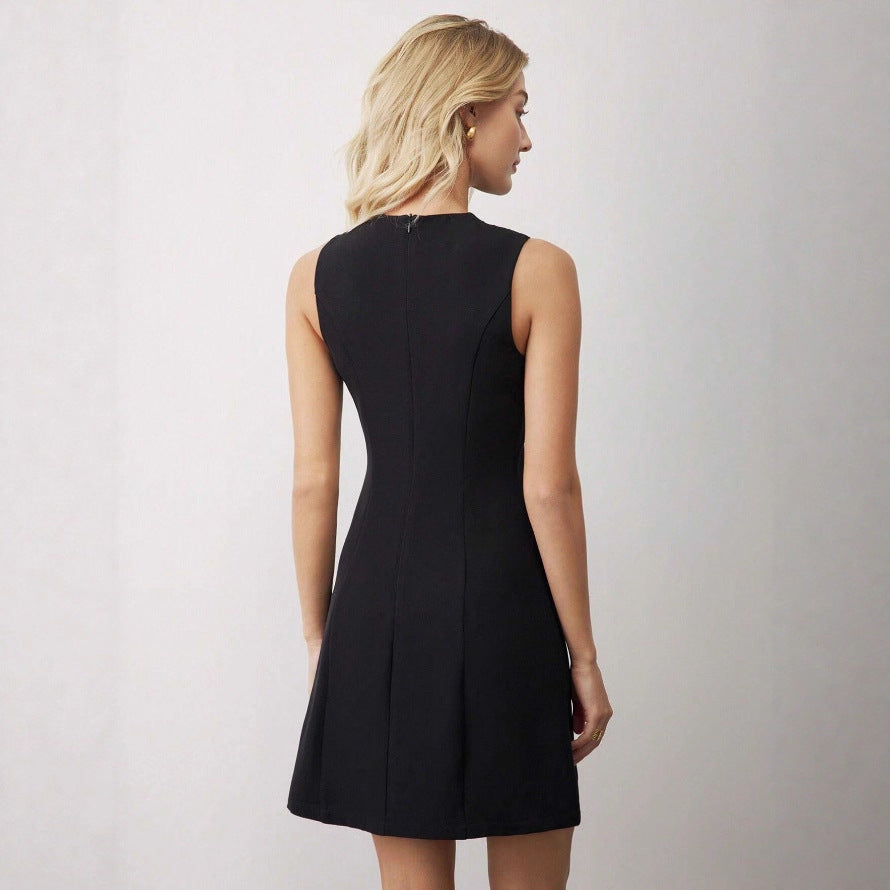 Atziri | vestido corto entallado — Negro