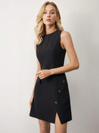 Atziri | vestido corto entallado — Negro