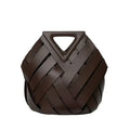 Bolsa tejida de asa triangular, vista frontal