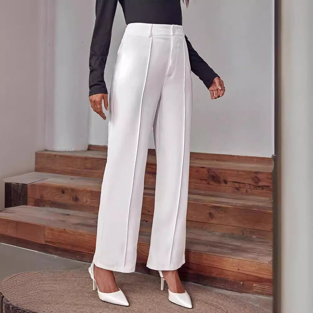 Linares | pantalón palazzo de tiro alto — Blanco