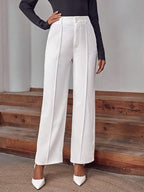 Linares | pantalón palazzo de tiro alto — Blanco