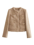 Jacona | saco corto de tweed — Camel