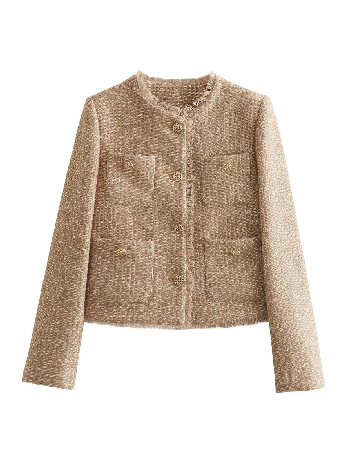 Jacona | saco corto de tweed — Camel