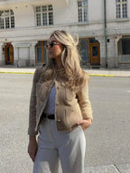 Jacona | saco corto de tweed — Camel