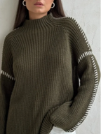 Tacámbaro | suéter oversize de punto grueso — Gris
