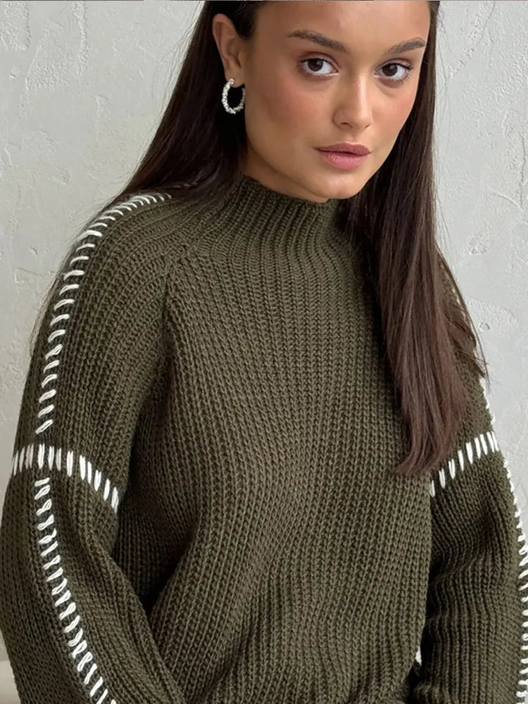 Tacámbaro | suéter oversize de punto grueso — Gris