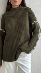 Tacámbaro | suéter oversize de punto grueso — Gris