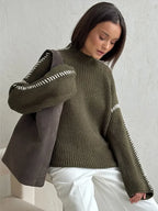 Tacámbaro | suéter oversize de punto grueso — Gris