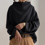 Simona | suéter oversize de cuello alto — Negro