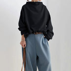 Simona | suéter oversize de cuello alto — Negro