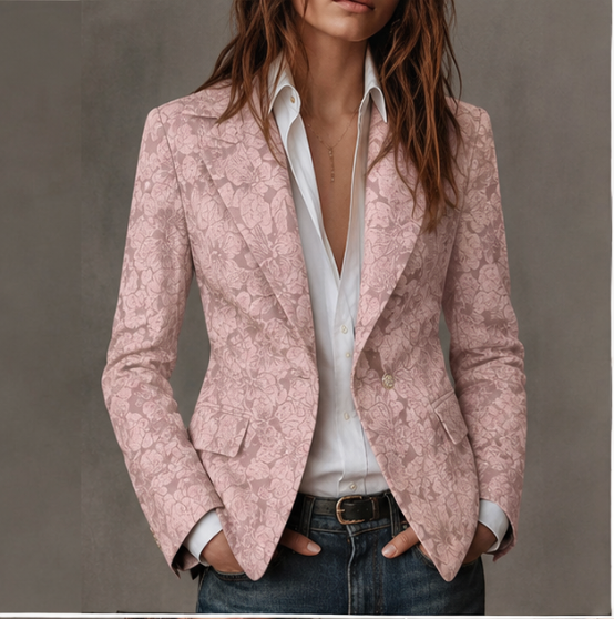 Pía | saco entallado de jacquard floral