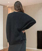 Itzia | cárdigan oversize con escote en V — Negro