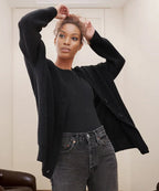 Itzia | cárdigan oversize con escote en V — Negro