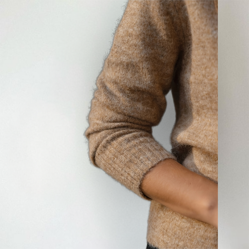 Enriqueta | cárdigan con cuello camisero — Camel