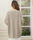 Aketzalli | cárdigan oversize de canalé — Beige grisáceo