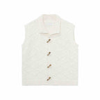 Nopala | chaleco de punto con cuello camisero — Crema