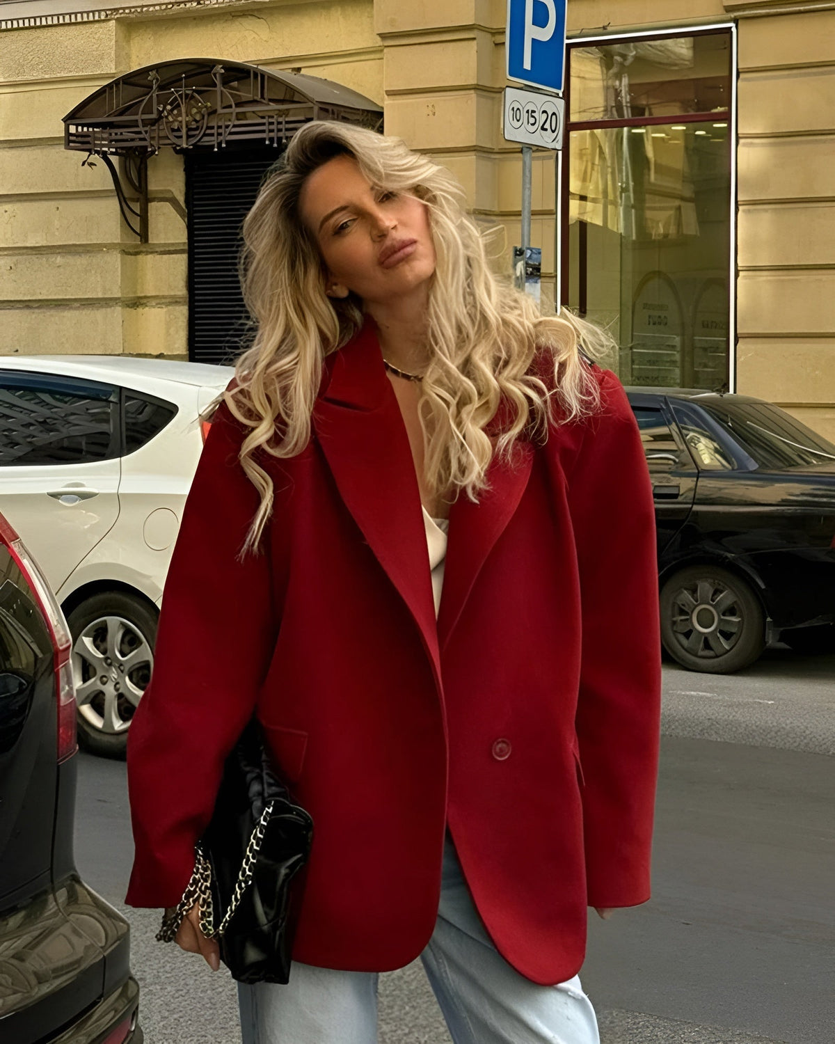 Filomena | saco oversize rojo — Rojo cereza