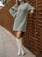 Toronjil | vestido suéter de cuello alto — Verde salvia